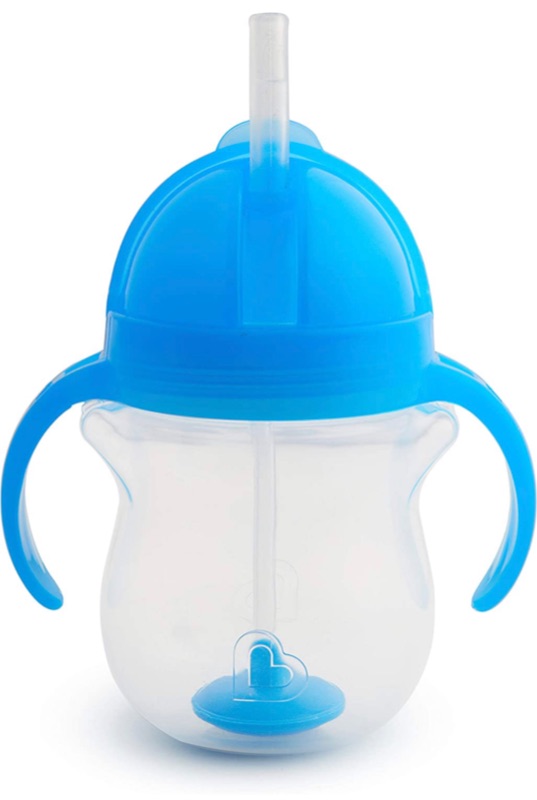 Photo 1 of Munchkin Any Angle Click Lock Weighted Straw Trainer Cup, Blue, 7 Oz