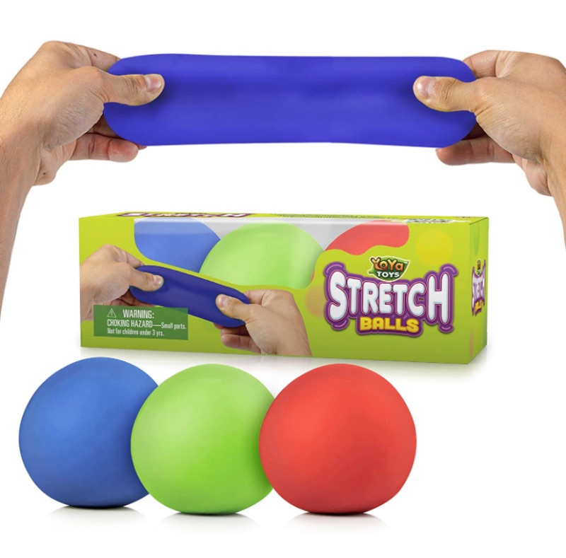 Photo 1 of Pull, Stretch and Squeeze Stress Balls by YoYa Toys - 3 Pack - Elastic Construction Sensory Balls - Ideal for Stress and Anxiety Relief, Special Needs, Autism, Disorders and More