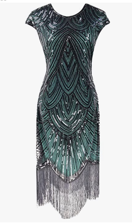 Photo 1 of 
Women's Flapper Dresses 1920s Beaded Fringed Great Gatsby Dress size L