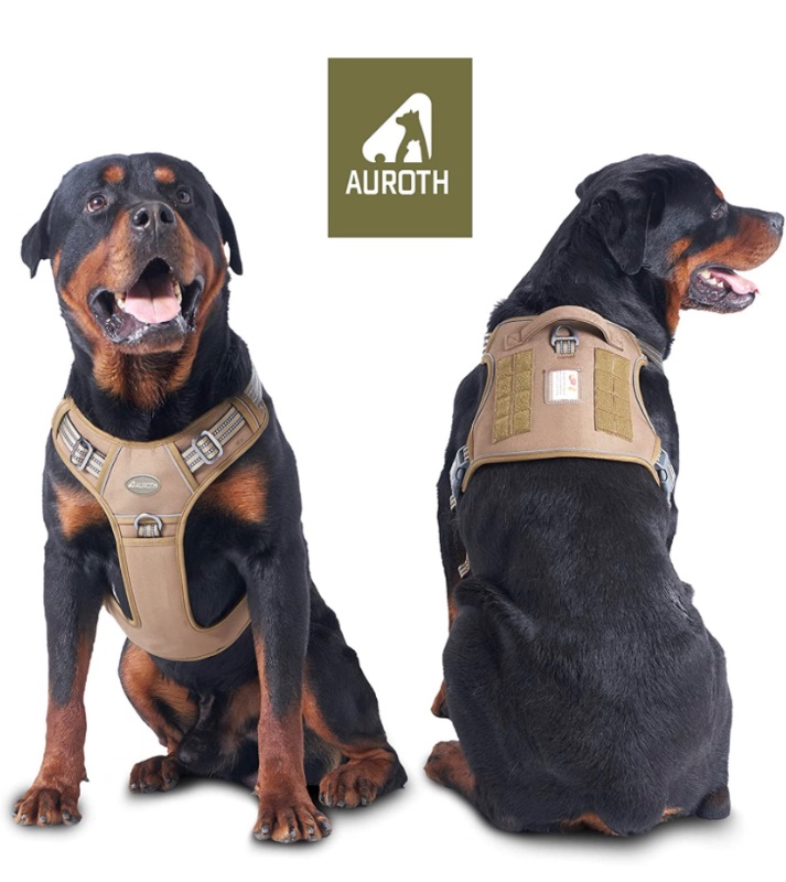 Photo 1 of Auroth Tactical Dog Harness for Small Medium Large Dogs No Pull Adjustable Pet Harness Reflective K9 Working Training Easy Control Pet Vest Military Service Dog Harnesses. Size L