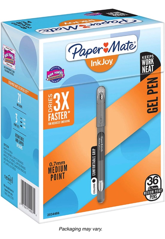 Photo 1 of Paper Mate InkJoy Gel Pens Medium Point (0.7mm) Capped, 36 Count, Black (2034486)