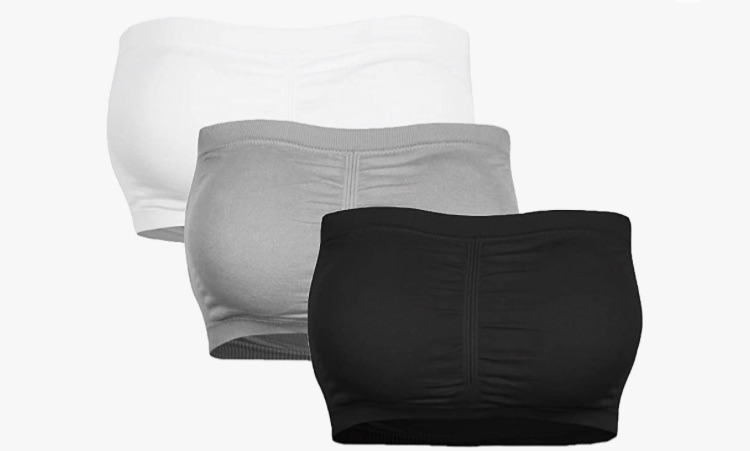Photo 1 of Cabales 3 Packs Women's Seamless Bandeau Crop Tube Top Bra Strapless Padded Bralette size 3X