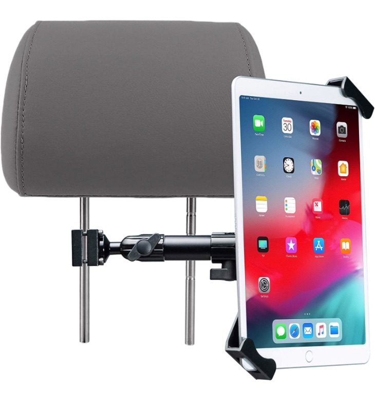 Photo 1 of Vehicle Headrest Mount – CTA Vehicle Headrest Security Flex Mount for iPad 7th/ 8th/ 9th Gen 10.2”, iPad Pro 11”, iPad Air 4, Surface Pro 8, Surface Go 3, Galaxy Tab, and More (AUT-VHFMS)