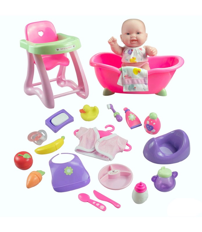 Photo 1 of JC Toys - Lots to Love Babies 10" Deluxe Gift Set | All Vinyl Washable Doll | 25 Piece Nursery + Bath + Feeding Value Set | Posable & Waterproof | Ages 2+. Missing baby