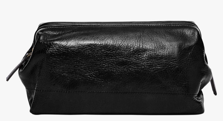 Photo 1 of Fossil Men's Leather Travel Toiletry Bag Shave Dopp Kit