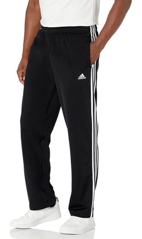 Photo 1 of adidas Men's Essentials Warm-Up Open Hem 3-Stripes Tracksuit Bottoms. Size XL