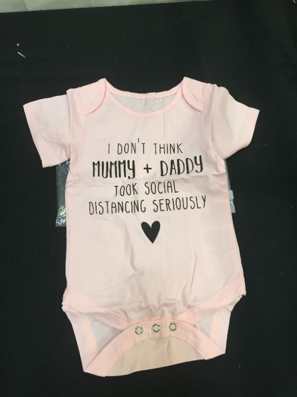 Photo 1 of Esobo Newborn Baby Unisex Short Sleeve Cotton Bodysuits Funny Quarantine Onesies Baby Announcement 0-6mo