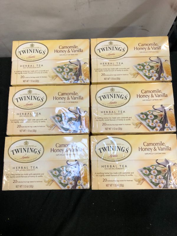 Photo 2 of (6 Boxes) Twinings Of London Camomile, Honey & Vanilla Tea Bags, 20 Ct
exp oct 7 2023