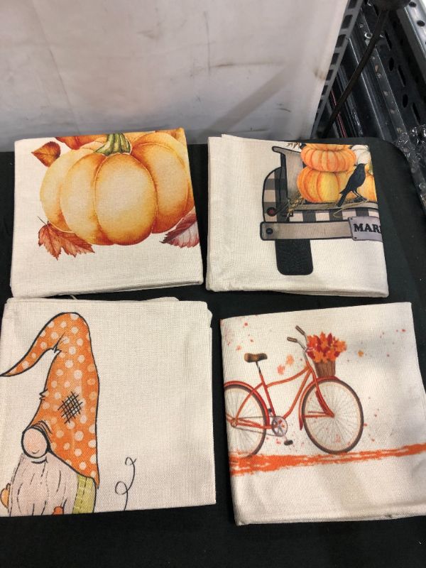 Photo 2 of .Fall Pillow Covers 18x18, Autumn Pumpkins Gnomes Decorative Throw Pillow Covers Set of 4, Fall Outdoor Pillow Covers, Fall Decorations for Home