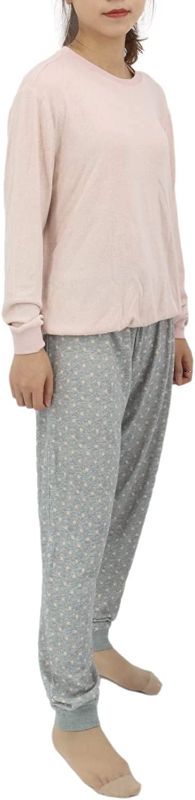 Photo 1 of Israphel Women's Long Sleeve Soft Pajama Set Pink Grey Sleepwear for Women Size S