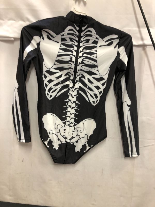 Photo 3 of Cool Halloween Women Bone Frame Jumpsuit Bodysuit Fancy Dead Cosplay Costume...Long sleeve swimsuit Size S/M