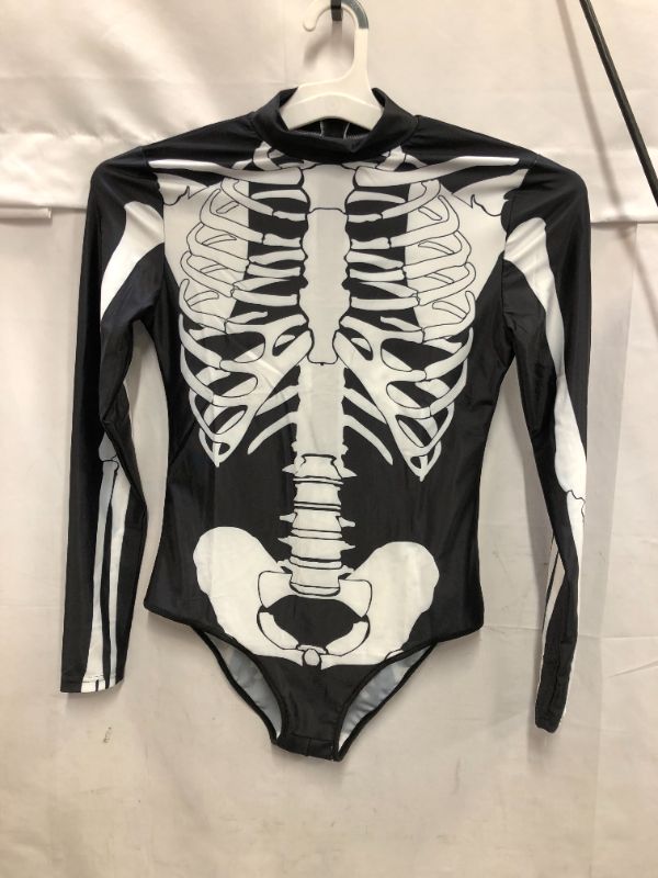 Photo 4 of Cool Halloween Women Bone Frame Jumpsuit Bodysuit Fancy Dead Cosplay Costume...Long sleeve swimsuit Size S/M