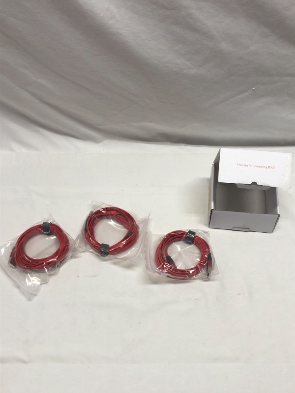 Photo 1 of 3 PACK RED TYPE C TO USB CHARGING CABLES 