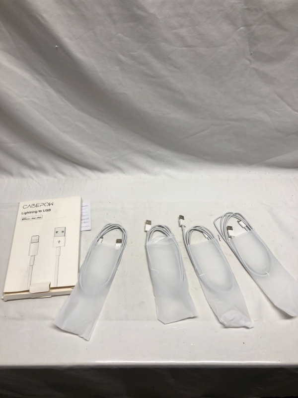 Photo 1 of 4 PACK WHITE 3 FOOT USB TO LIGHTING CABLES 