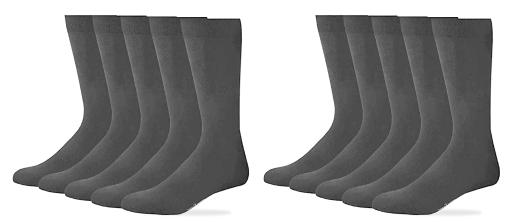 Photo 1 of Dockers Men's Classics Dress Flat Knit Crew Socks Multipacks, Black, Size 6 - 12