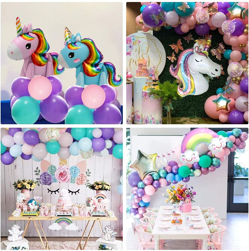 Photo 1 of  138Pcs Pastel Unicorn Birthday Balloons Arch...