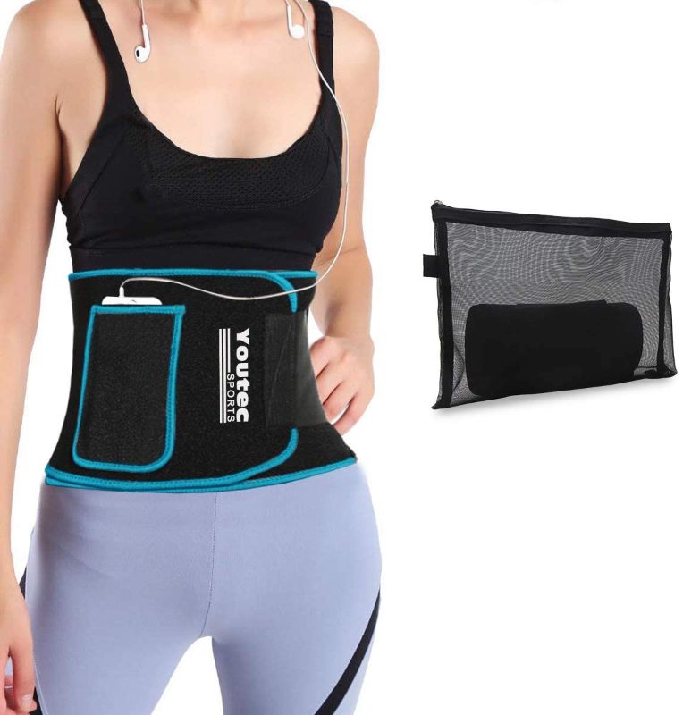 Photo 1 of Youtec Waist Trimmer, Neoprene Sweat Waist Trainer Belt, Stomach Wrap, Workout Sport Band, Velco Adjustable Belly Sweat Belt 