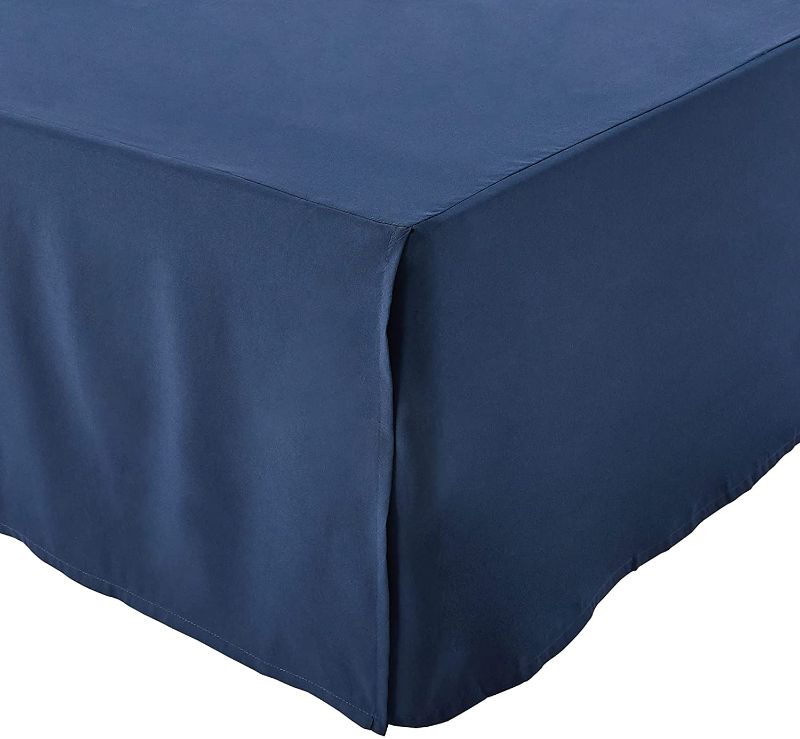 Photo 1 of 
Amazon Basics Pleated Bed Skirt - Twin, Navy Blue