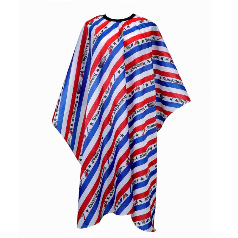 Photo 1 of Flagsky Professional Barber Cape,Polyester Hair Cutting Salon Cape,Water And Stain Resistan,  Red White & Blue,  57×61 inch