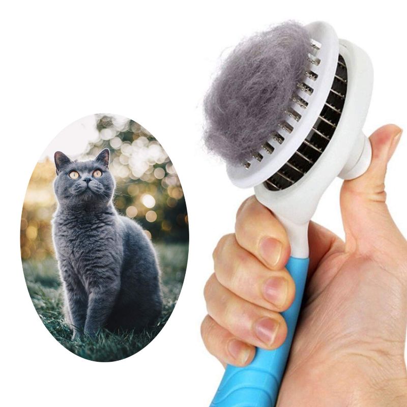 Photo 1 of Cat Grooming Brush, Self Cleaning Slicker Brushes for Dogs Cats Pet Grooming Brush Tool Gently Removes Loose Undercoat, Mats Tangled Hair Slicker Brush for Pet Massage-Self Cleaning (Blue)
4.4 out of 5 stars