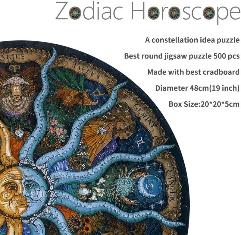 Photo 1 of 500 Piece Jigsaw Puzzle for Adults, 500 Piece Zodiac Horoscope Constellation Puzzle