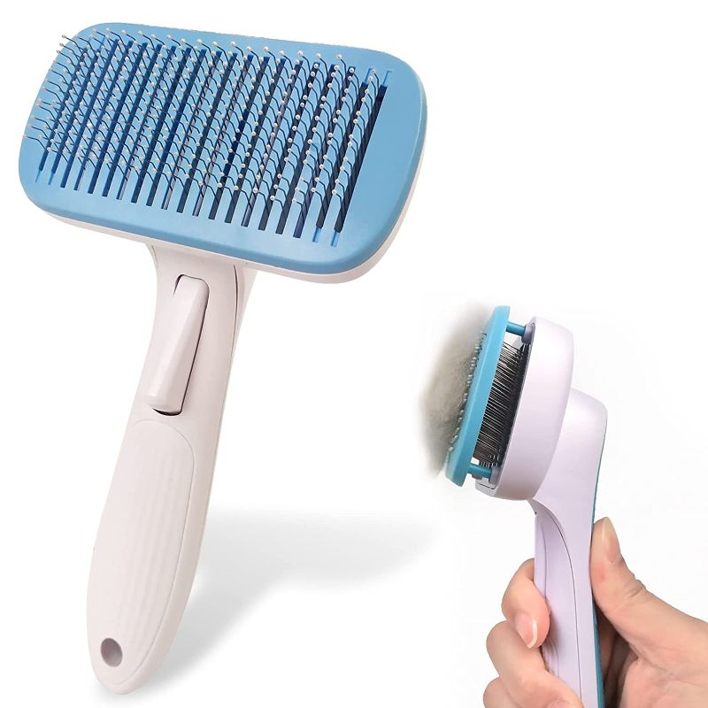 Photo 1 of  Self Cleaning Slicker Brush - Dog Cat Shedding and Grooming Brush Tool 