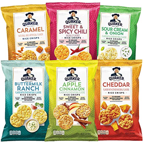 Photo 1 of Quaker Rice Crisps, 6 Flavor Variety Pack, 12 Count  best by 11/08/2021