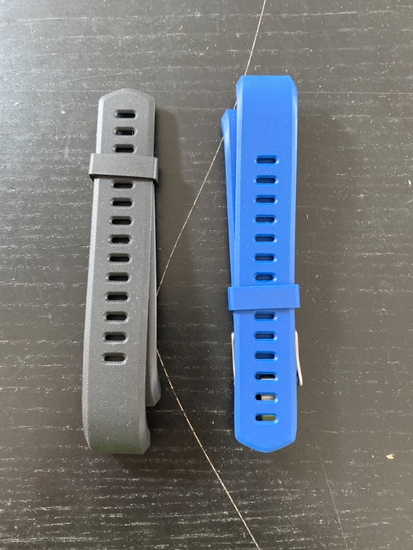 Photo 1 of Miscellaneous smart watch silicone bands, 2 Pack (Black and Blue)