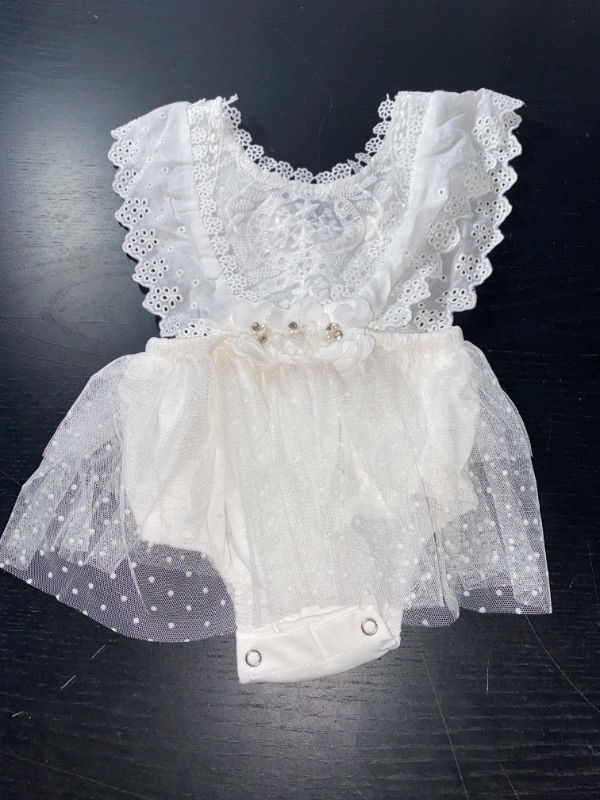 Photo 1 of Baby Girl's Dress, White, Size 06