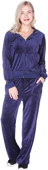 Photo 1 of 2 Piece Joggers Velour Jogging Sweat Outfit, Navy, 3XL