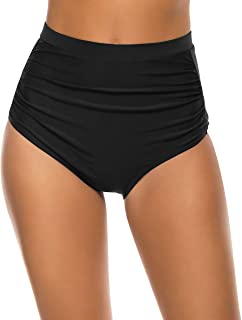 Photo 1 of Bonneuitbebe Women's Bathing Suit Bottoms High Waist Swim Bottoms Full Coverage Swimsuit Shorts Bikini Briefs, Black, Large