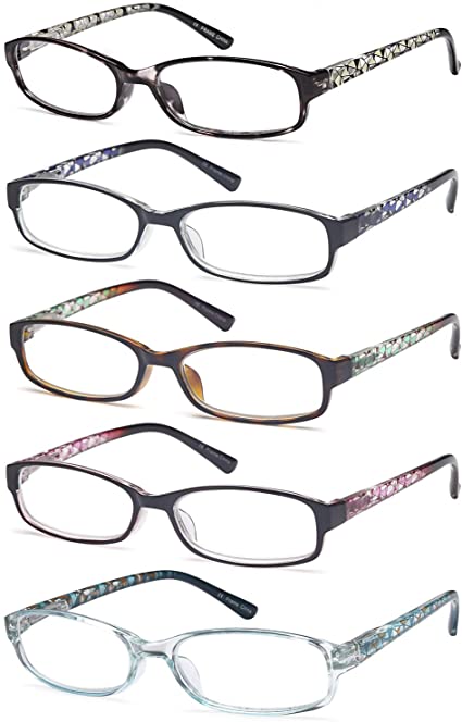 Photo 1 of Gamma Ray Women's Reading Glasses 5 Pair Print Ladies Fashion Readers for Women, +3.00