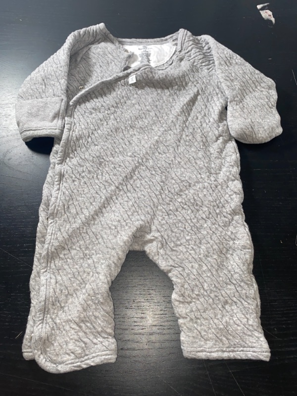 Photo 1 of The Honest Company Baby Onesie, Thick, Ribbed, Gray, 3-6 Months