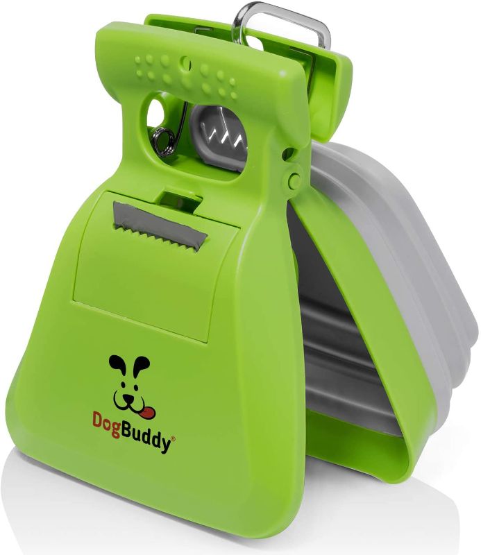 Photo 1 of Dogbuddy New Pooper Scooper - Portable - Dog Waste Bag Dispenser & Dog Leash Clip Included, Kiwi, Large