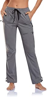 Photo 1 of BINSTERAIN Women's Cargo Hiking Pants Zipper Pockets Lightweight Outdoor Elastic Waist Quick Dry Water Resistant UPF 50+, Gray, Large