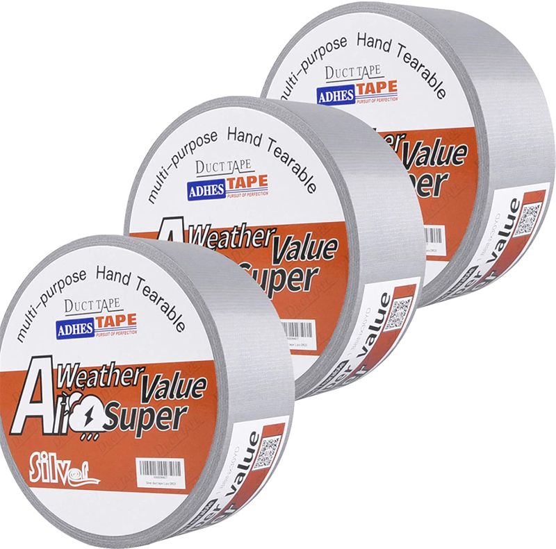 Photo 1 of ADHES Duct Tape Sliver Waterproof, 1.88 inch?30 yard, Pack of 3 Rolls