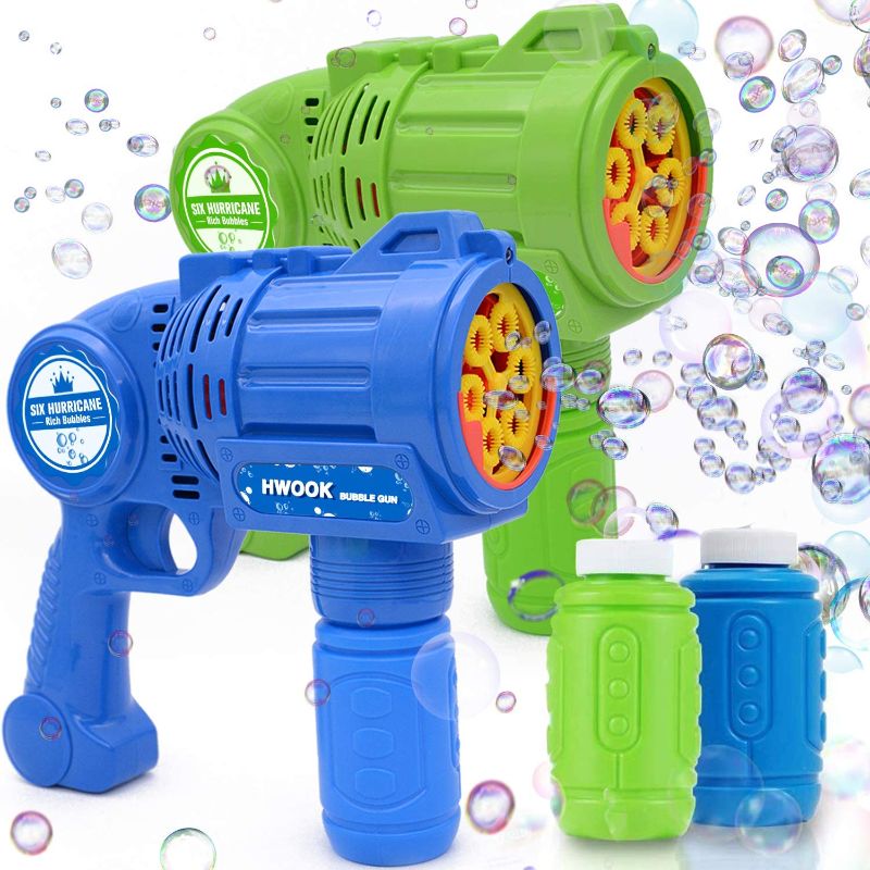 Photo 1 of Hwook Bubble Guns, Pack of 2 (Green and Blue)