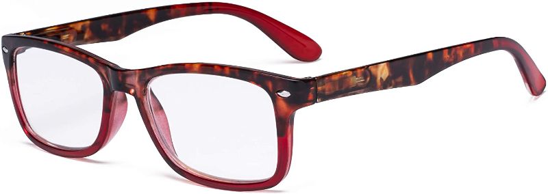 Photo 1 of Eyekepper Classic Vintage Style Reading Glasses, Tortoise/Red, +0.50