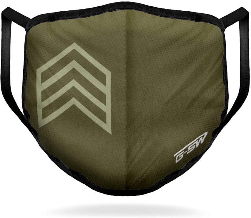 Photo 1 of GSW Reusable Face Masks Washable Face Mask with Nose Wire and Filter Pocket, Set of 2 (Badge S/M + Star-Spangled L/XL)