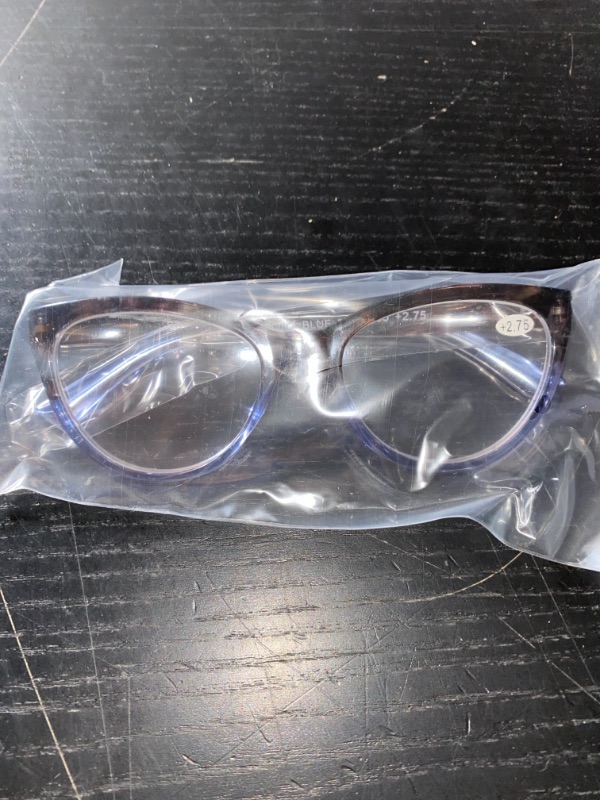 Photo 1 of zenottic reading glasses for women, black/blue frames, +2.75
