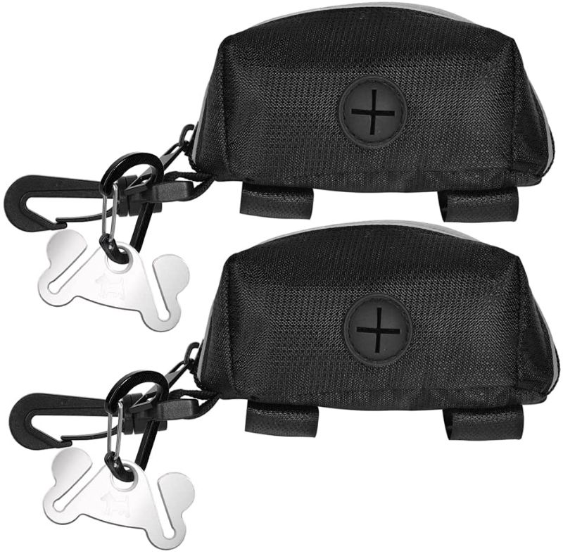 Photo 1 of 2pcs dog poop bag holder no. 1680d black