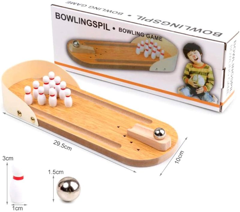 Photo 1 of Halloluck Mini Bowling Game Mini Wooden Desktop Bowling Game