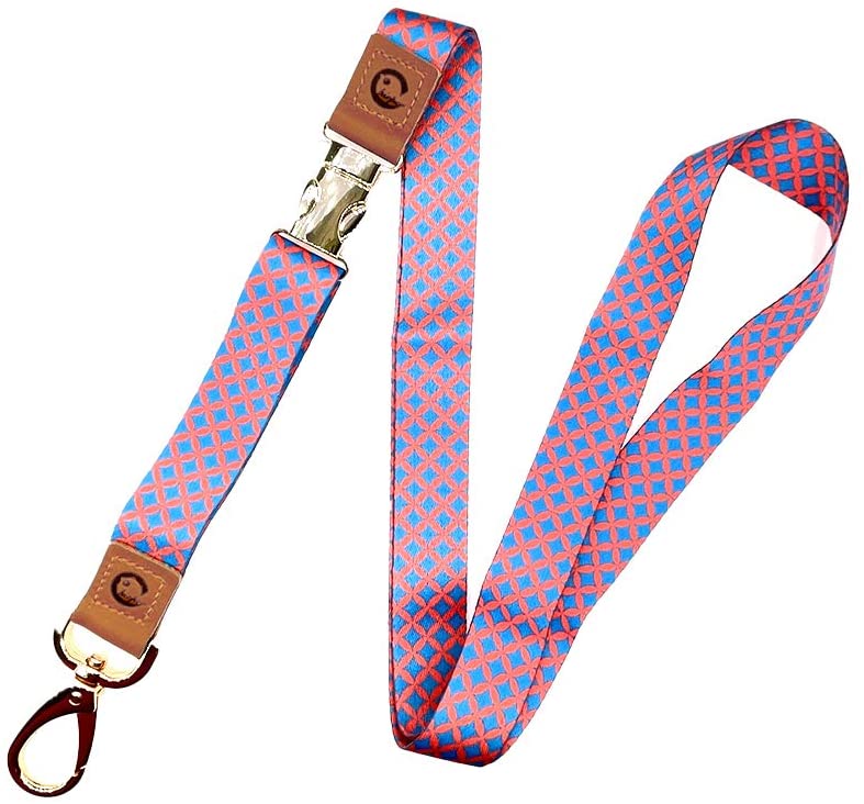 Photo 1 of Chirper Detachable Lanyard for Neck and Wrist, Functional Fashionable Strap Key Chain Holder for ID, Wallet and Cell Phone, Blue/Pink Diamonds