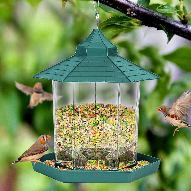 Photo 1 of Bird Feeders for Outside Hanging, Bird Seed for Outside Feeders for Garden Yard Outdoor Decoration (Green)