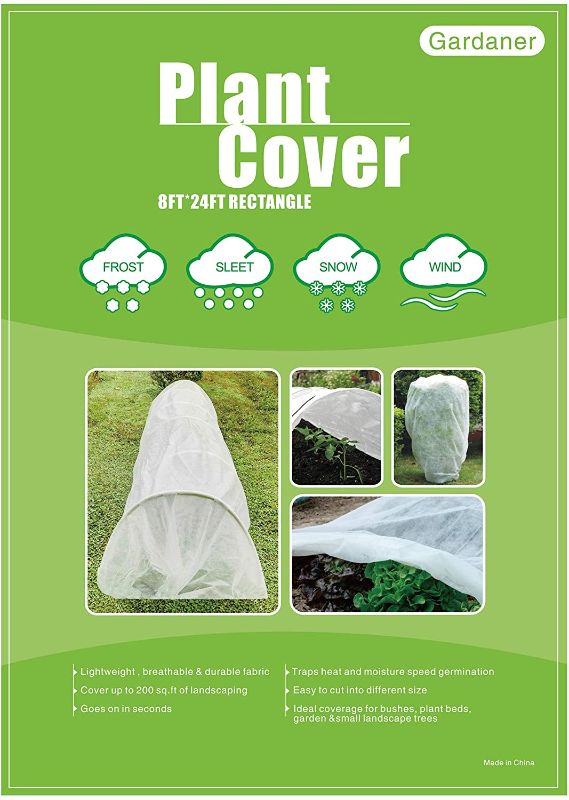 Photo 1 of Gardaner Plant Covers Freeze Protection 0.9oz 8Ft x 24Ft Rectangle Plant Cover for Cold Protection, Season Extension