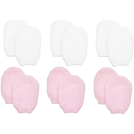 Photo 1 of Newborn Baby Girl No Scratch Cotton Mittens (Includes 3 Pairs White & 3 Pairs Pink Mittens) 6-12 months