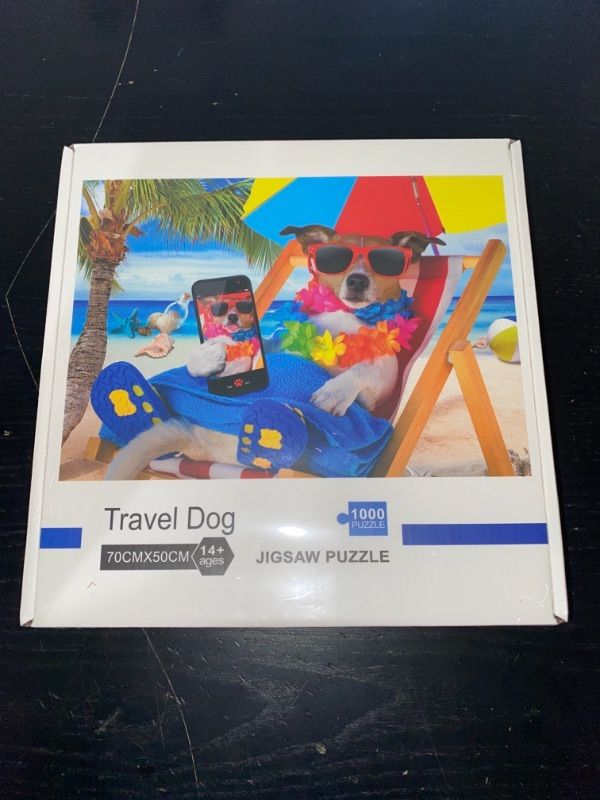 Photo 1 of 1000 piece jigsaw puzzle travel dog, 70x50cm