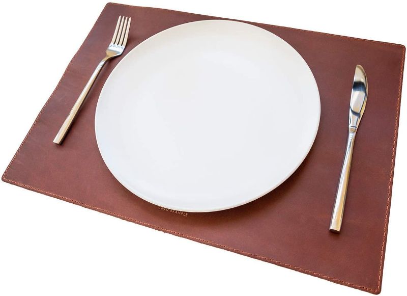 Photo 1 of Brown Leather Placemats, 12x18 inch, Pack of 4