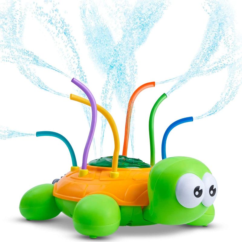 Photo 1 of Backyard Spinning Turtle Sprinkler Toy w/ Wiggle Tubes - Splashing Fun for Summer Days - Sprays Up to 8ft High - Attaches to Garden Hose