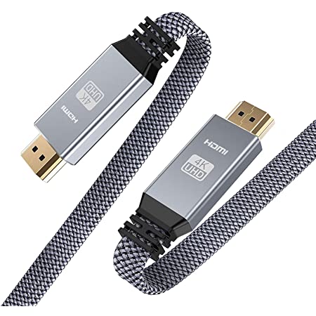 Photo 1 of HDMI 2.0 Cable 3.3ft, Snowkids 4K@60Hz High Speed 18Gbps HDMI 2.0 Cable, Flat Braided HDMI Cord Support 3D 4K HDR 2160P 1080P ARC Ethernet, Compatible with 4K TV/HD TV PC Blu-ray Projector-Gray